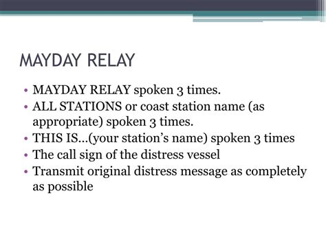 mayday relay procedure